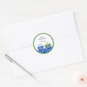 Groene en blauwe auto Eerste verjaardag Ronde Sticker (Envelop)