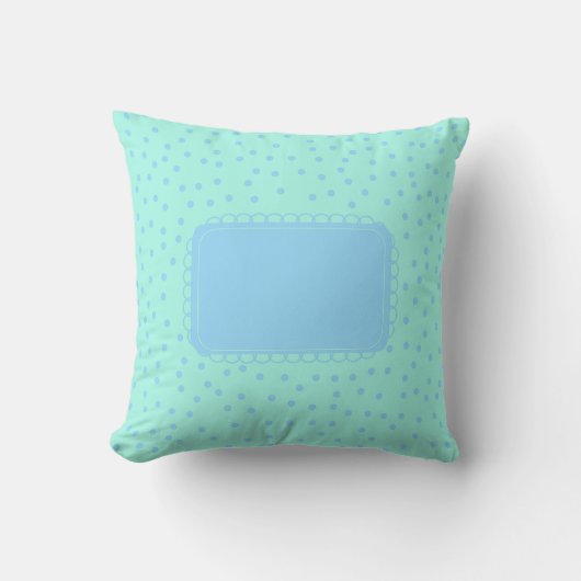 Groene en blauwe Baby Stippen Kussen (Voorkant)