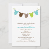 Groene en blauwe babykleding Baby shower Kaart (Voorkant)