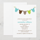 Groene en blauwe babykleding Baby shower Kaart (Voorkant / Achterkant)