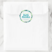 Groene en blauwe badbomlabels ronde sticker (Tas)