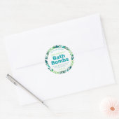 Groene en blauwe badbomlabels ronde sticker (Envelop)