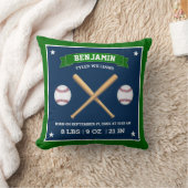 Groene en Blauwe Baseball Bats and Balls Birth Sta Kussen (Deken)