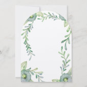 Groene en blauwe bijtende Floral Waterverf Wedding Kaart (Achterkant)