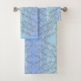 GROENE EN BLAUWE BLOEMEN BAD HANDDOEK