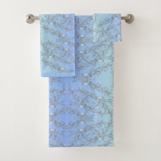 GROENE EN BLAUWE BLOEMEN BAD HANDDOEK (Insitu)