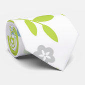 Groene en blauwe bloemen stropdas (Opgerold)