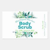 Groene en blauwe body scrub labels (Voorkant)