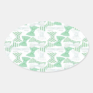 Groene en Blauwe Bow Stropdas Design BOWTIES Ovale Sticker