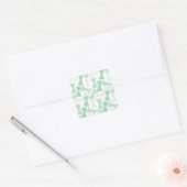 Groene en Blauwe Bow Stropdas Design BOWTIES Vierkante Sticker (Envelop)