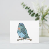 Groene en blauwe budgie vogel briefkaart (Staand voorkant)
