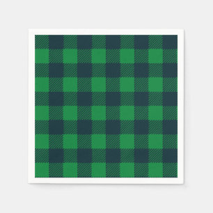 Groene en Blauwe Buffalo Geplaid Papieren servette Servet