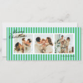 Groene en Blauwe Chic Verticale Strepen 3 Foto (Voorkant)