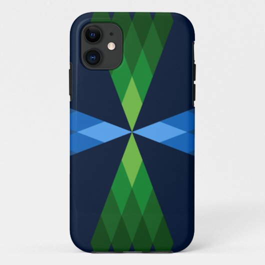 Groene en blauwe diamanten Case-Mate iPhone case (Achterkant)