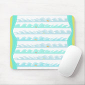 Groene en blauwe digitale oceaangolven en kleine v muismat (Met muis)