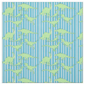 Groene en blauwe dinosaurusverbinding stof (Swatch)