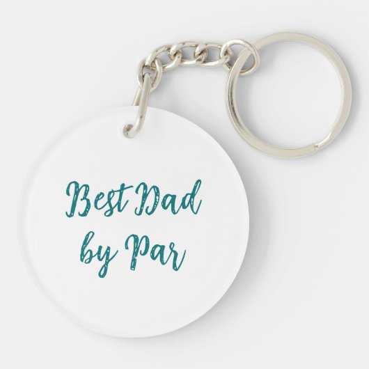 Groene en Blauwe Disc Golf Thema Sleutelhanger (Achterkant)