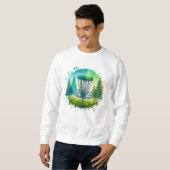 Groene en Blauwe Disc Golf Thema Trui (Voorkant volledig)