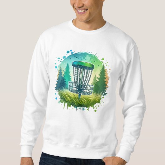 Groene en Blauwe Disc Golf Thema Trui (Voorkant)