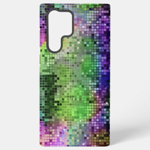 Groene en blauwe discoglitter & glinsterende print samsung galaxy hoesje