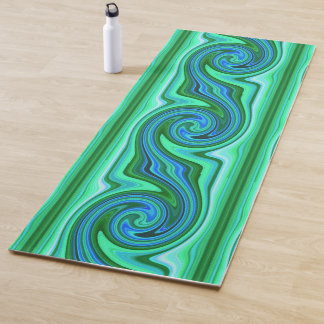 Groene en Blauwe Draaikolk - Koel Abstract Psyched Yogamat