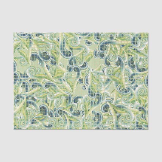 Groene en Blauwe Draaikolk Tissuepapier (Voorkant)