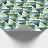 Groene en blauwe driehoeken op wit cadeaupapier (Hoek)