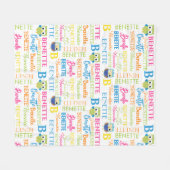 Groene en Blauwe Eigenaars met Naam en Monogram Co Fleece Deken (Voorkant (Horizontaal))