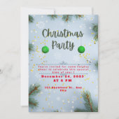 Groene en blauwe elegante kerstfeest uitnodiging (Voorkant)