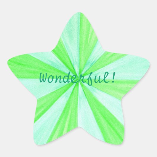Groene en Blauwe Geometrische Spelen Geweldige Sti Ster Sticker (Voorkant)
