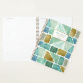 Groene en Blauwe Geometrische Waterverf Vormen Planner (Display)