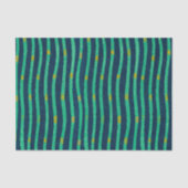 GROENE EN BLAUWE GESRIPEERD tissuepapier (Voorkant)