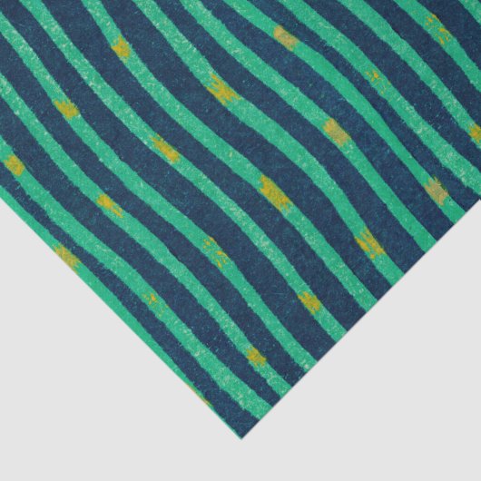 GROENE EN BLAUWE GESRIPEERD tissuepapier (Detail)