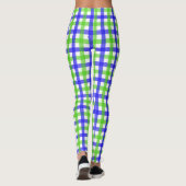 Groene en blauwe Gingham Leggings (Achterkant)
