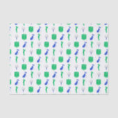 Groene en blauwe golfpictogrammen tissuepapier (Voorkant)