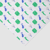 Groene en blauwe golfpictogrammen tissuepapier (Detail)