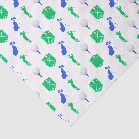 Groene en blauwe golfpictogrammen tissuepapier (Detail)