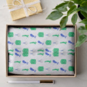 Groene en blauwe golfpictogrammen tissuepapier (Geschenk)