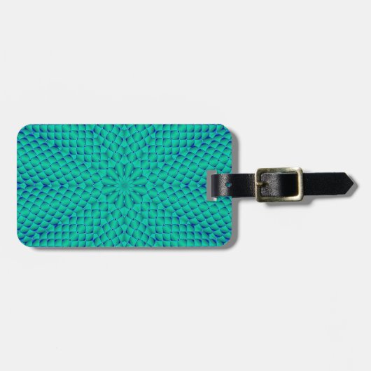 Groene en blauwe golven bagagelabel (Voorkant horizontaal)