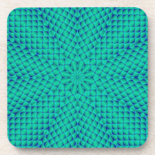 Groene en blauwe golven bier onderzetter