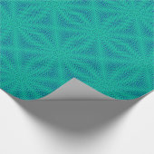 Groene en blauwe golven cadeaupapier (Hoek)