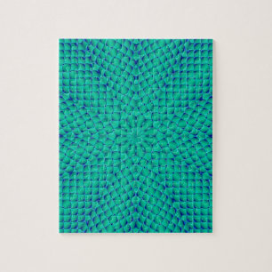 Groene en blauwe golven legpuzzel