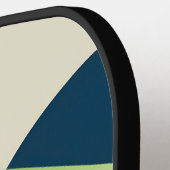 Groene en blauwe golvende vormen pickleball paddle (Links Detail)