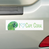 Groene en blauwe gravende uil bumpersticker (Op auto)