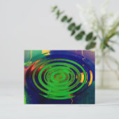 Groene en blauwe hedendaagse Abstracte kunst Briefkaart (Staand voorkant)