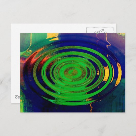 Groene en blauwe hedendaagse Abstracte kunst Briefkaart (Voorkant / Achterkant)