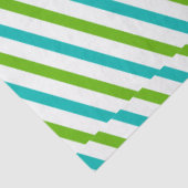 Groene en blauwe horizontale strepen Witte kerst Tissuepapier (Detail)