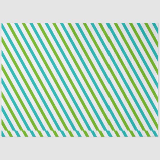 Groene en blauwe horizontale strepen Witte kerst Tissuepapier (Voorkant)