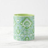 Groene en blauwe ikat-stampatronen van Cute pastel Mok (Midden)