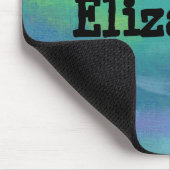 Groene en Blauwe Impressionist Abstract Gepersonal Muismat (Hoek)